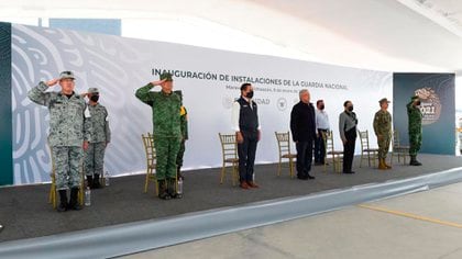 Inauguración de instalaciones de la Guardia Nacional, desde Maravatío de Ocampo, Michoacán (Foto: Twitter@lopezobrador_)