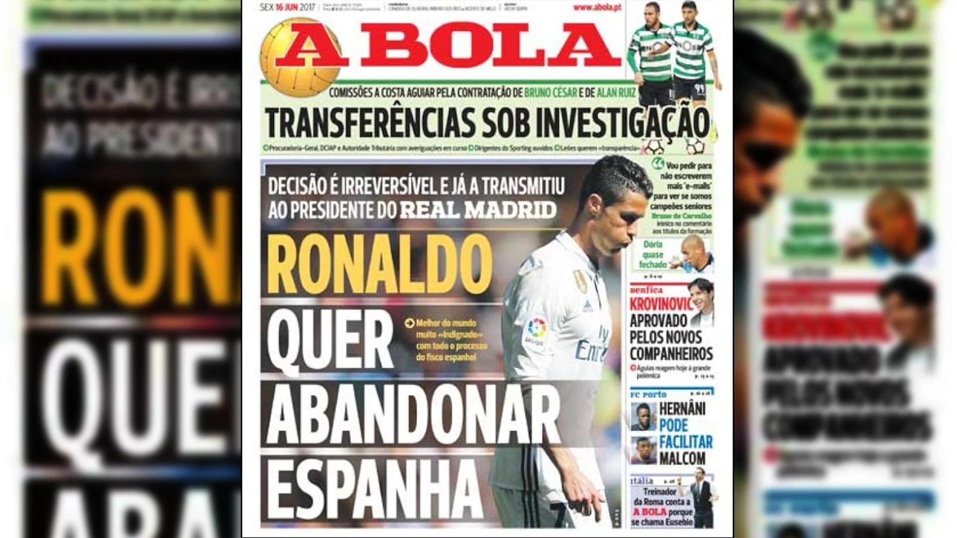 A Bola “Ronaldo quiere abandonar España”