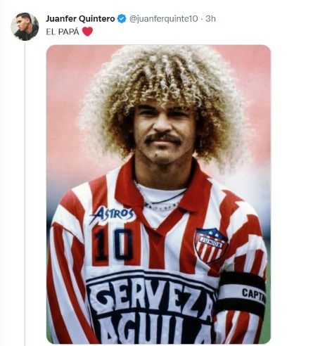 Quintero publicó foto del Pibe Valderrama