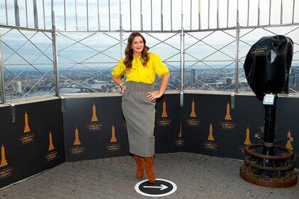 La actriz en el Empire State Building para The Drew Barrymore Show, en septiembre de 2020 (Backgrid/The Grosby Group)

