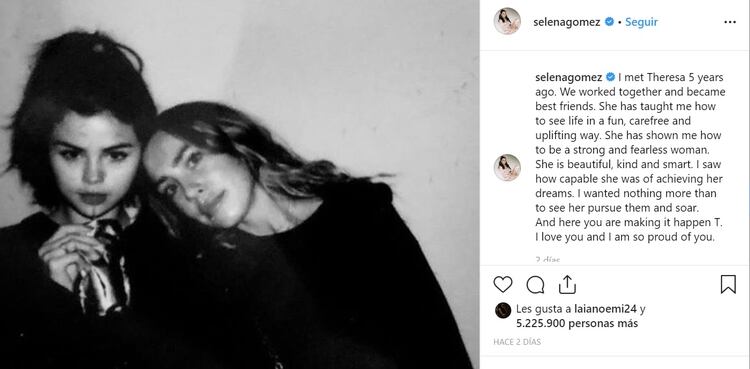 La ex chica Disney dedicó unas dulces palabras en su cuenta de Instagram a la dueña de la firma, Theresa Mingus  (Foto: Instagram @selenagomez)