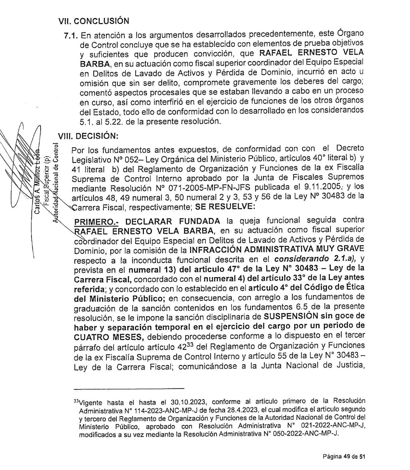 Documento de la Autoridad Nacional de Control del Ministerio Público