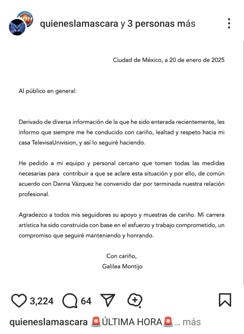 Galilea Montijo rompe relaciones con Danna Vázquez tras ser vinculada a  fraude en '¿Quién es la Máscara?' - Infobae