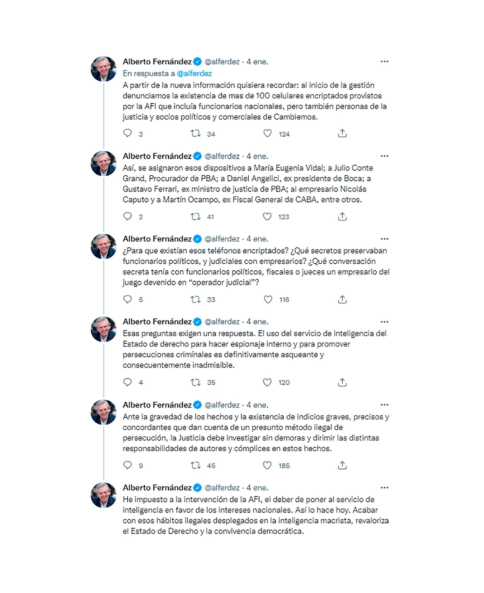 Alberto Fernández tuits