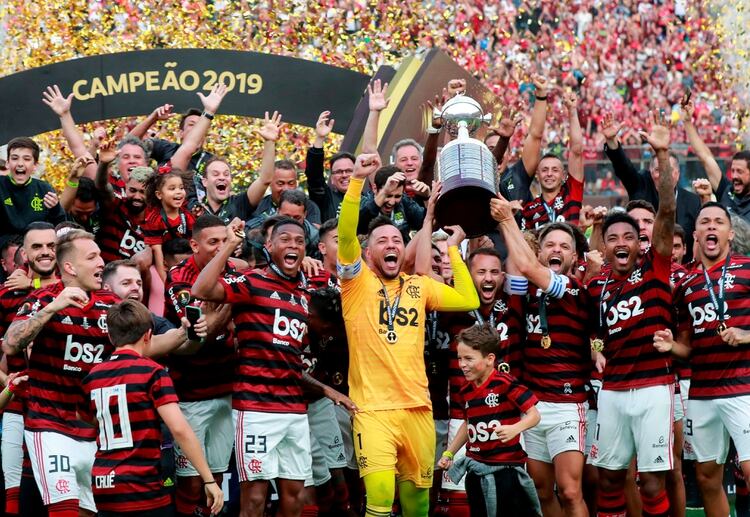 Flamengo festejó la segunda Copa Libertadores de su historia después de ganarle a River (REUTERS/Henry Romero)
