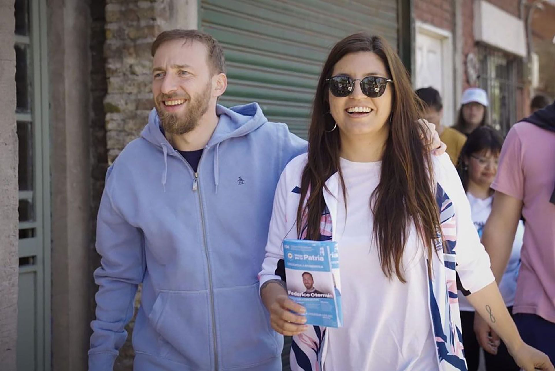 Federico Otermín junto a Daniela Vilar en una recorrida de campaña días atrás 