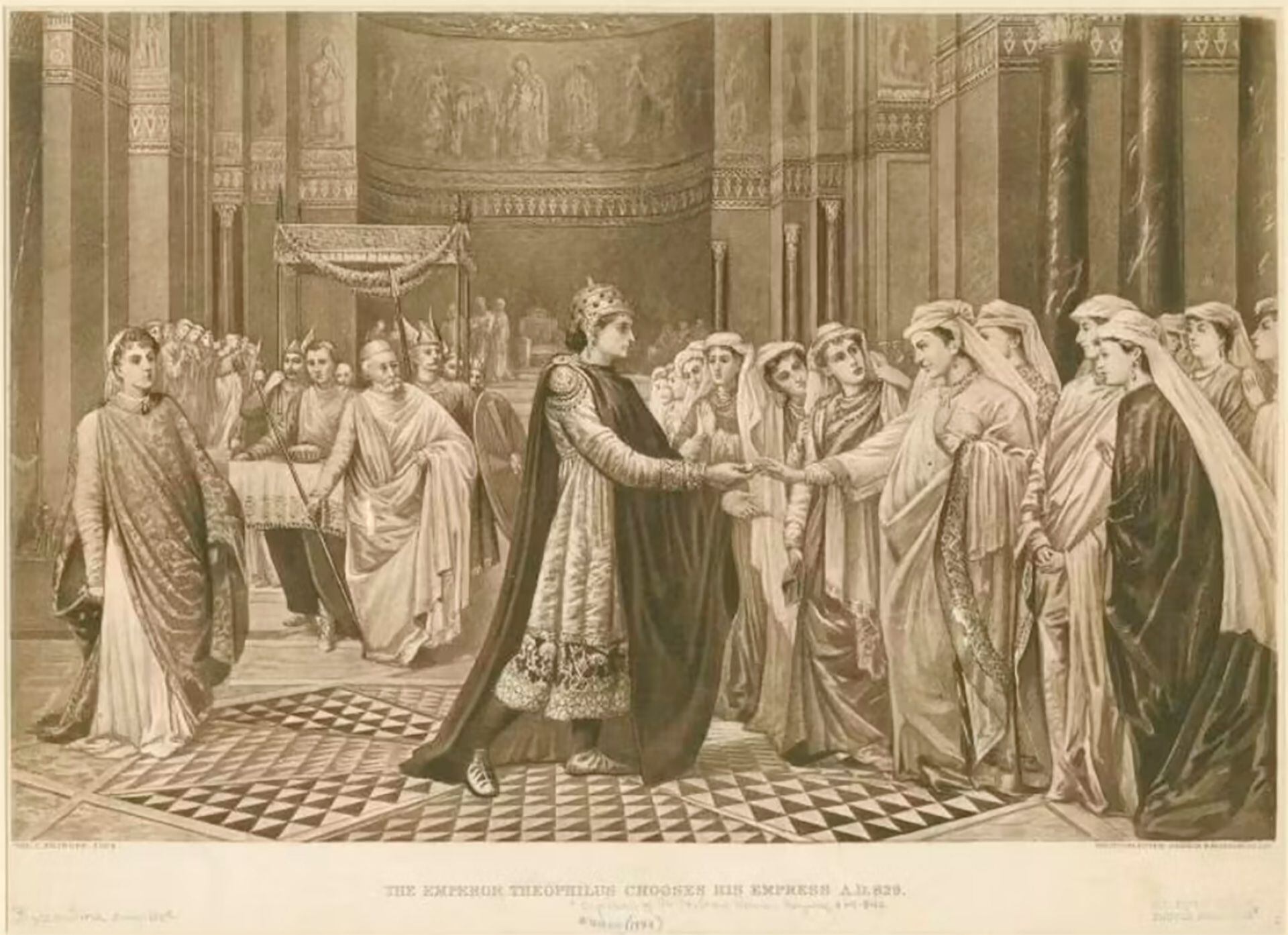 El emperador Teófilo elige a su emperatriz, s. XIX. The New York Public Library