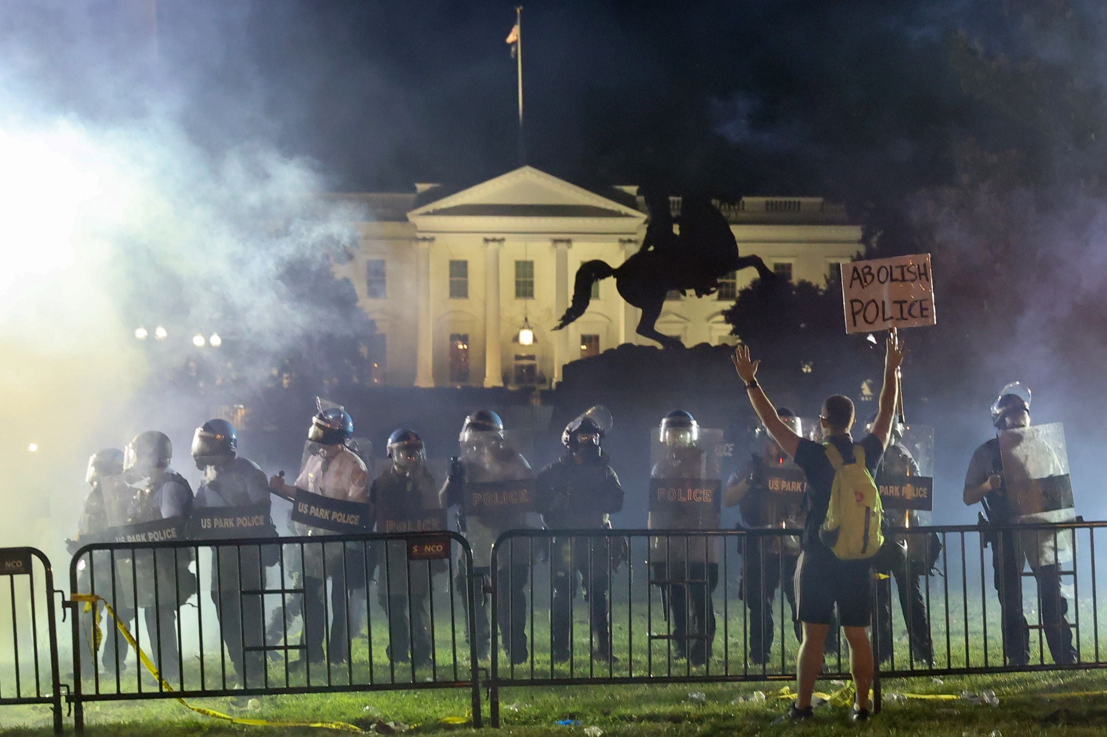 A disturbance near the White House. REUTERS/Jonathan Ernst