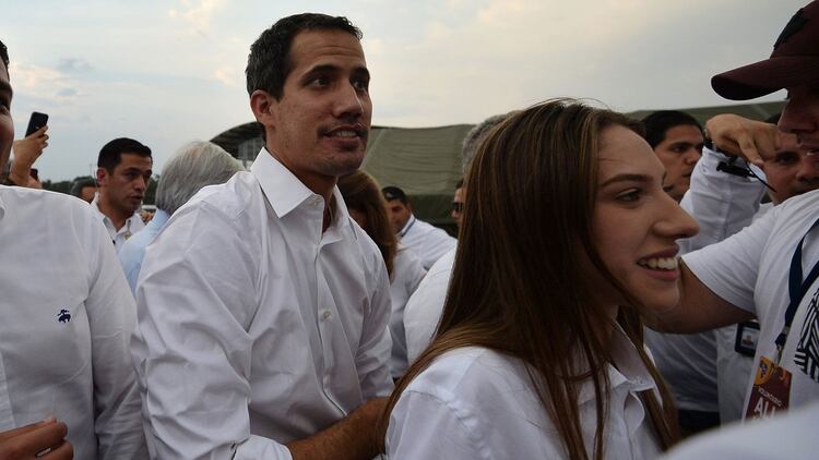 Así llegaba Guaidó al Venezuela Aid Live (AFP)