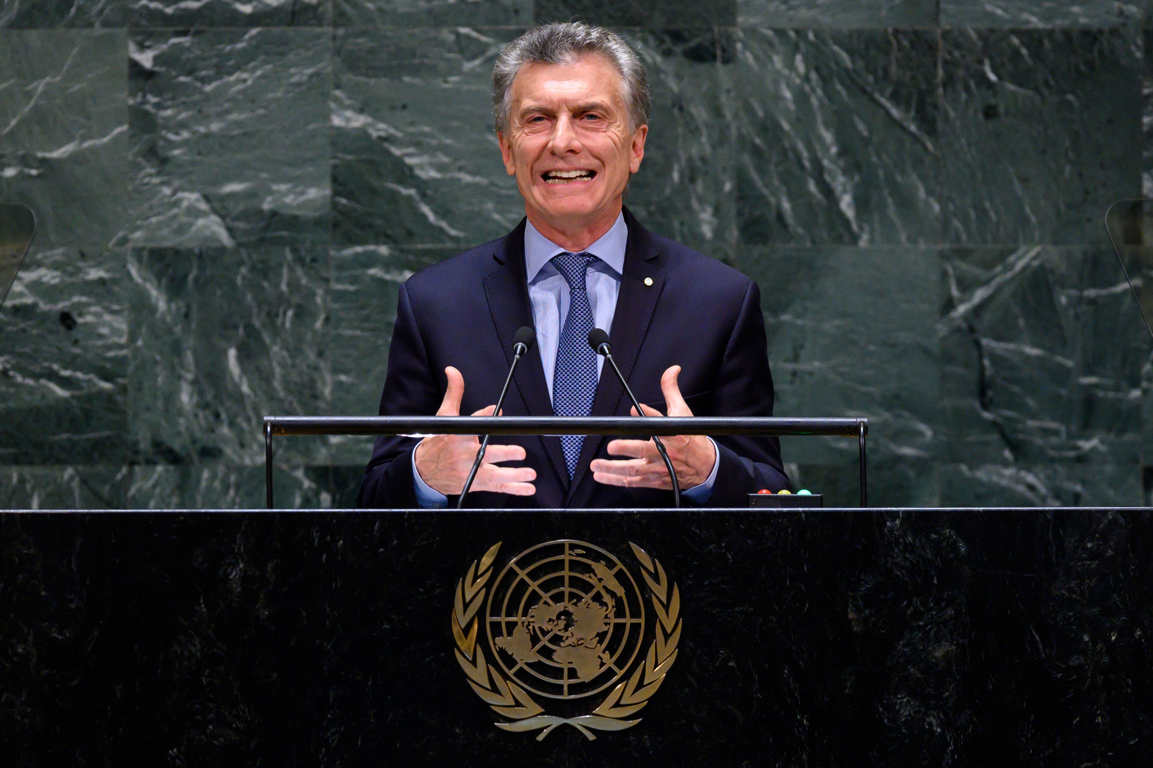 Mauricio Macri hizo un balance durante su discurso en la Asamblea General de la ONU (AFP)