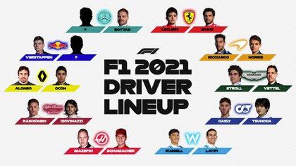 Así está la grilla 2021 de la Fórmula 1 tras la confirmación de Tsunoda