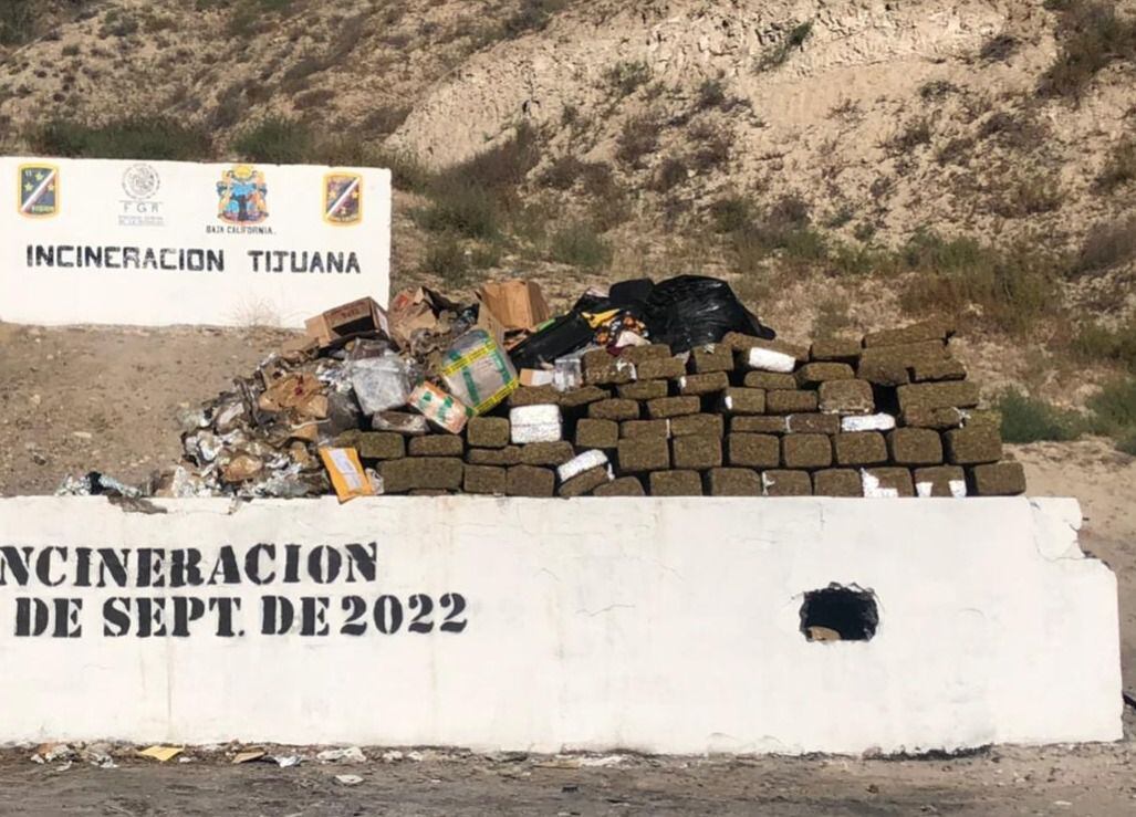 FGR incinera cerca de cuatro toneladas de diversos narcóticos. Foto: FGR