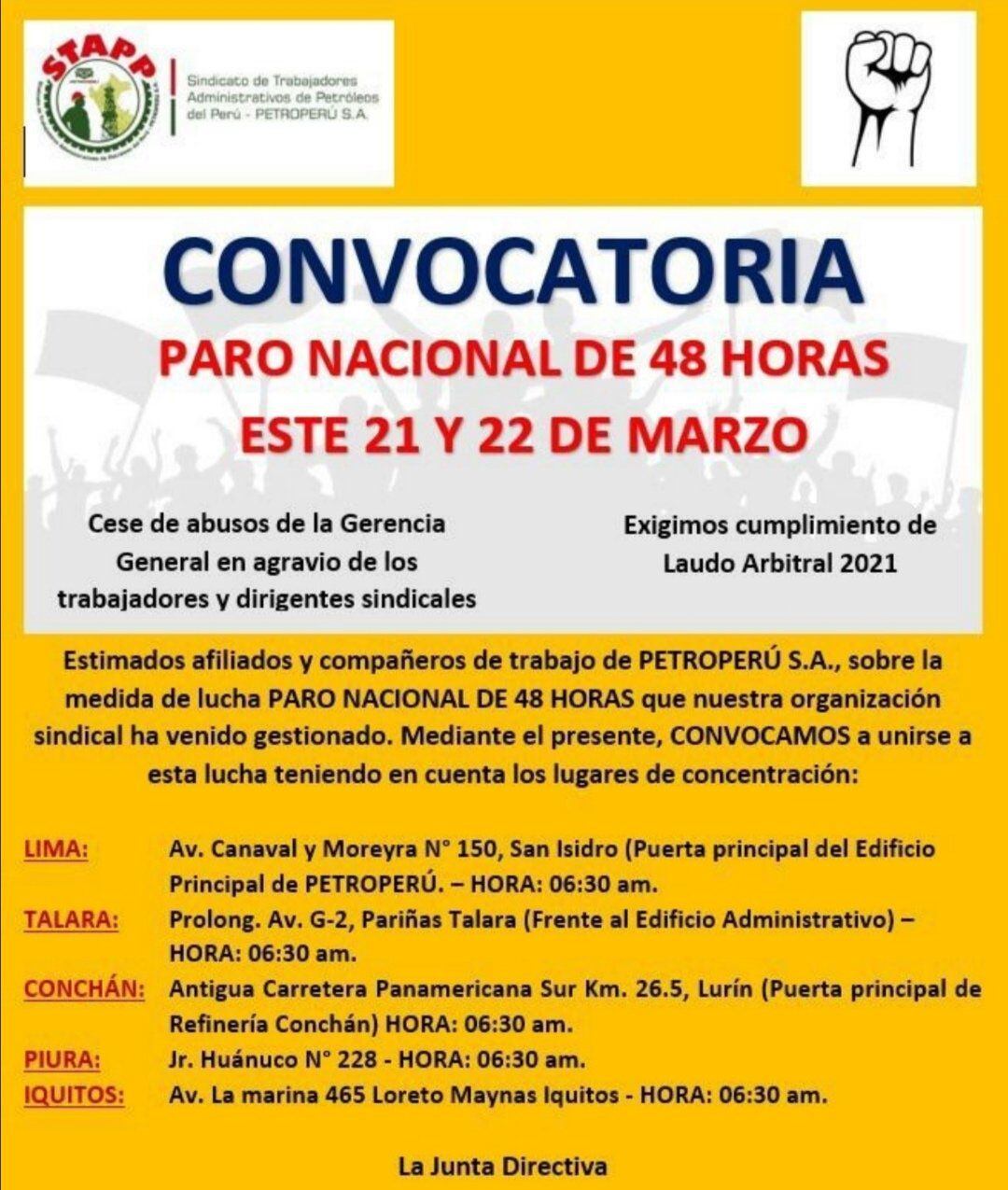 Sciopero nazionale STAPP