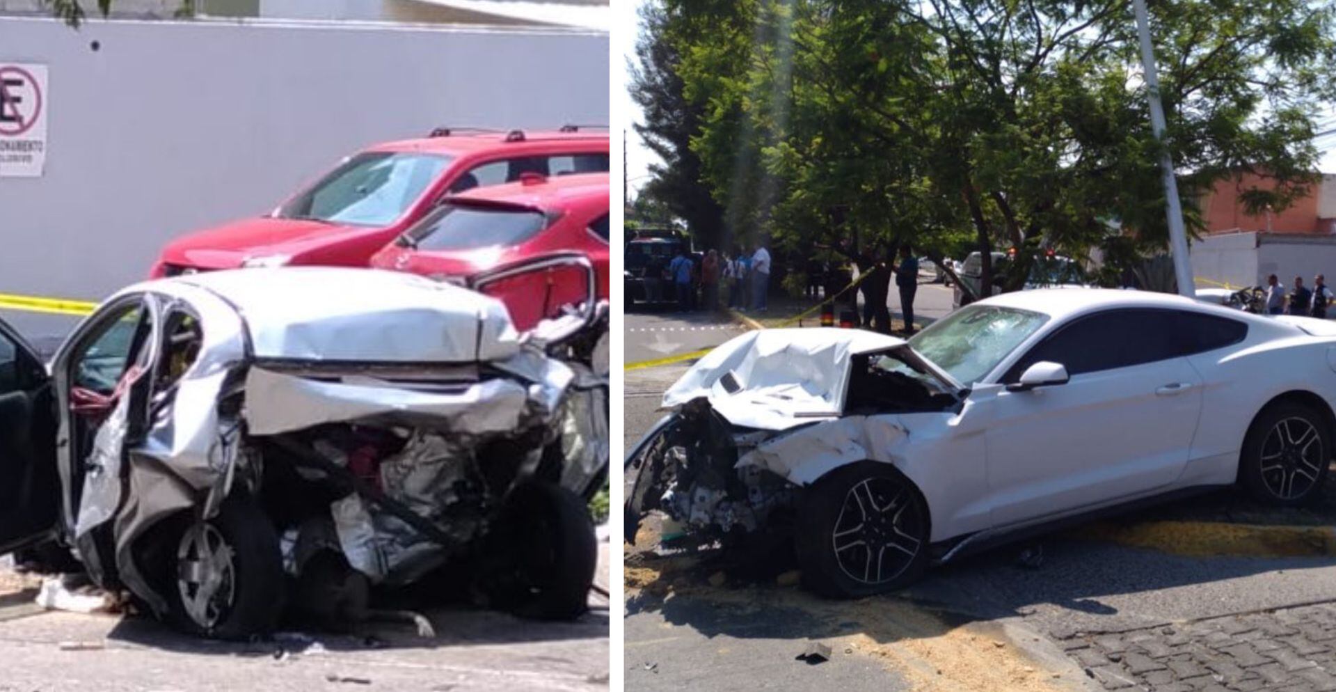 El automóvil donde viajaban las dos personas que perdieron la vida (izquierda) y el vehículo que presuntamente manejaba Maleck (Foto: Especial)
