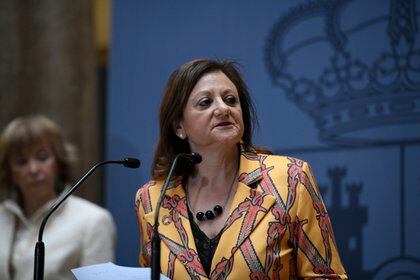 07/02/2020 La nueva secretaria de Estado de Asuntos Exteriores y para Iberoamérica y el Caribe, Cristina Gallach, durante su intervención en la toma de posesión de los secretarios de Estado de Asuntos Exteriores, para la Unión Europea, Cooperación Internacional y de la España Global, en el Patio Elcano del Palacio de Santa Cruz, en Madrid (España) a 7 de febrero de 2020.
POLITICA Óscar Cañas - Europa Press 