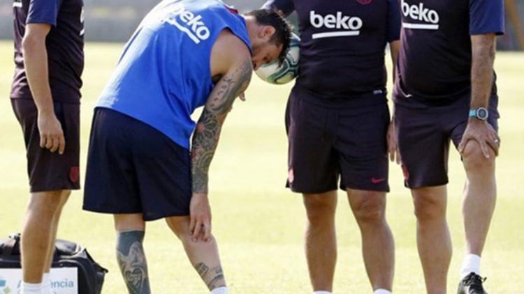 Messi se lesionó durante su primer entrenamiento