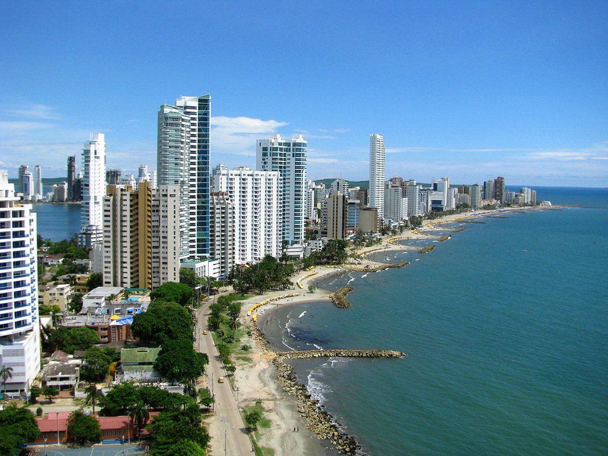 Playa de Bocagrande en Cartagena-Colombia