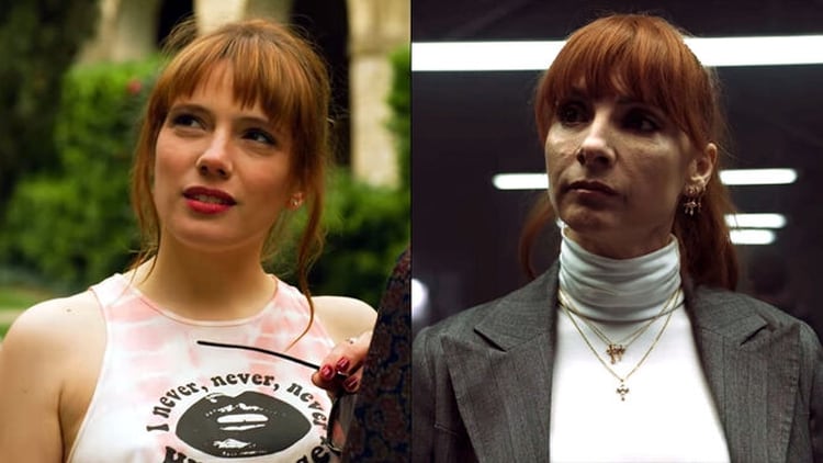 A la izquierda, Tatiana, la pianista y atracadora de bancos que fue novia de Berlín, y a la derecha, la inspectora Sierra. Los fanáticos creen que se trata de la misma persona (Foto: Netflix/La Casa de Papel)