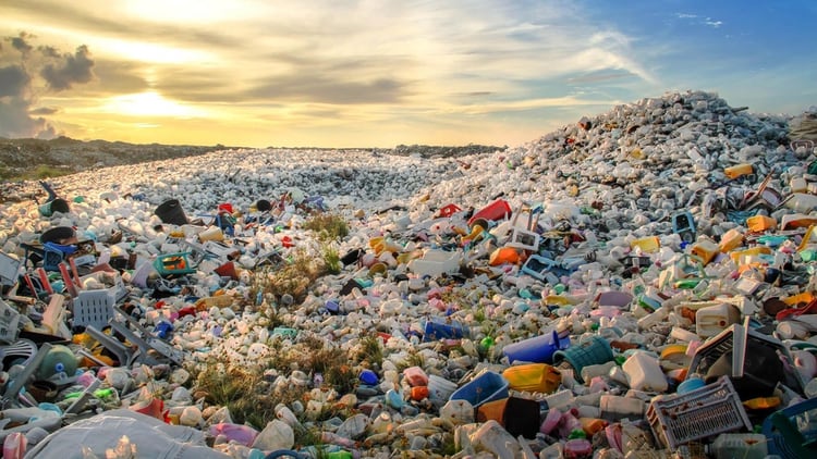 Vista desde una isla de plástico en el Pacífico (ONG Ocean Society)