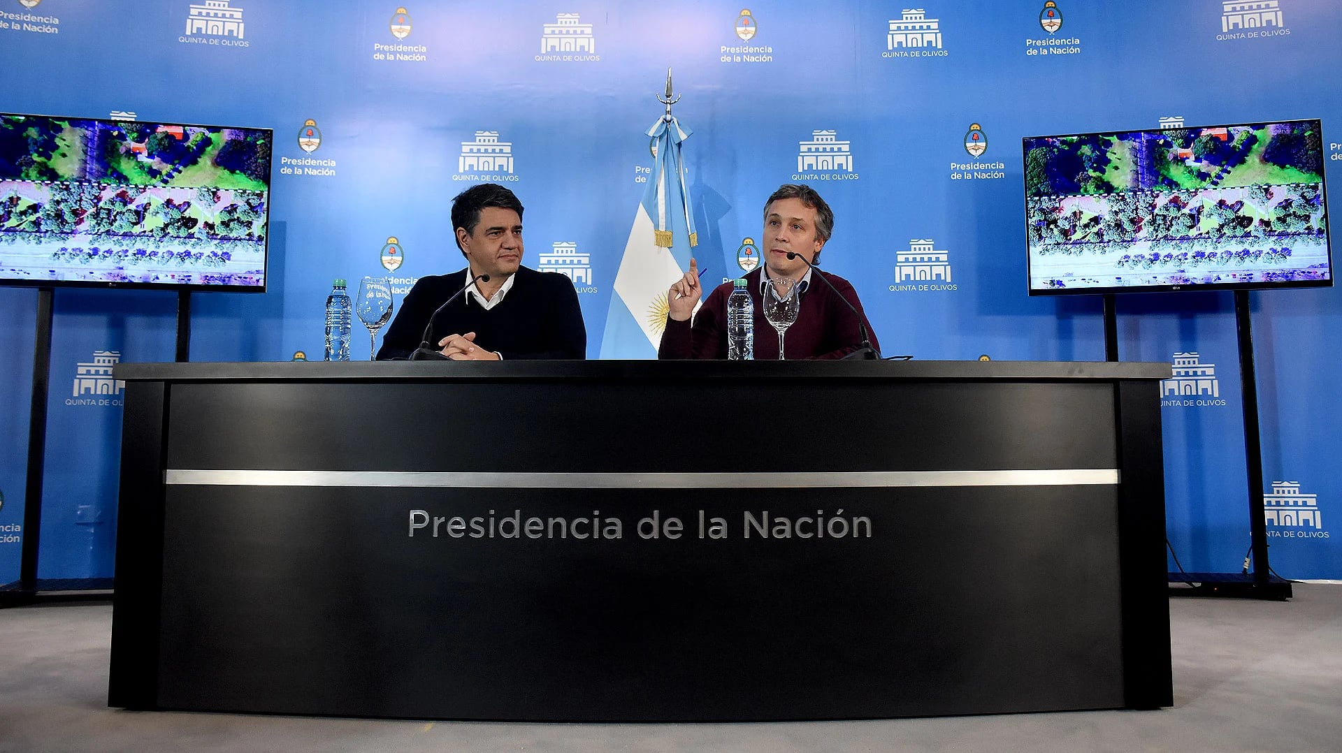 Jorge Macri y De Andreis, este viernes en conferencia de prensa (Foto: Nicolás Stulberg)