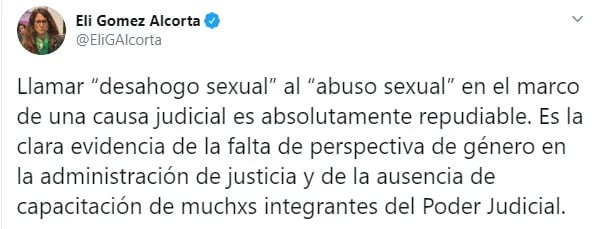 El repudio de la ministra de Mujeres, Género y Diversidad sobre el caso de violación en Chubut. 
