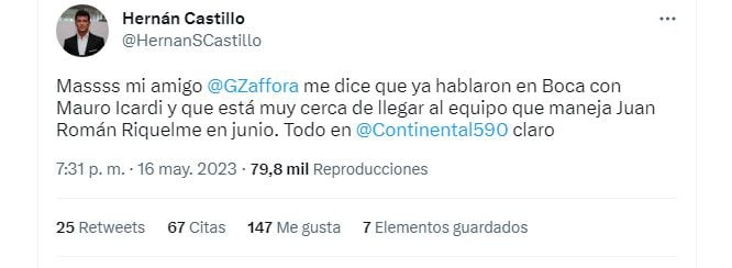Hernán Castillo confirmó los rumores de un posible desembarco de Mauro Icardi a Boca Juniors