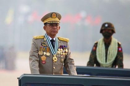 Generaal Min Aung Haling, die de staatsgreep in Myanmar leidde