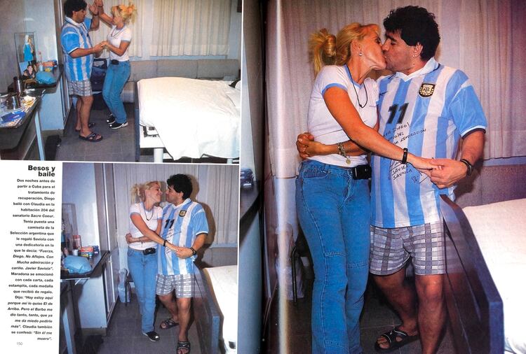 Ya en la Clínica Sacre Coeur, Maradona estuvo más animado. Así lo mostró la revista Gente (Fotos: Jorge Luengo)