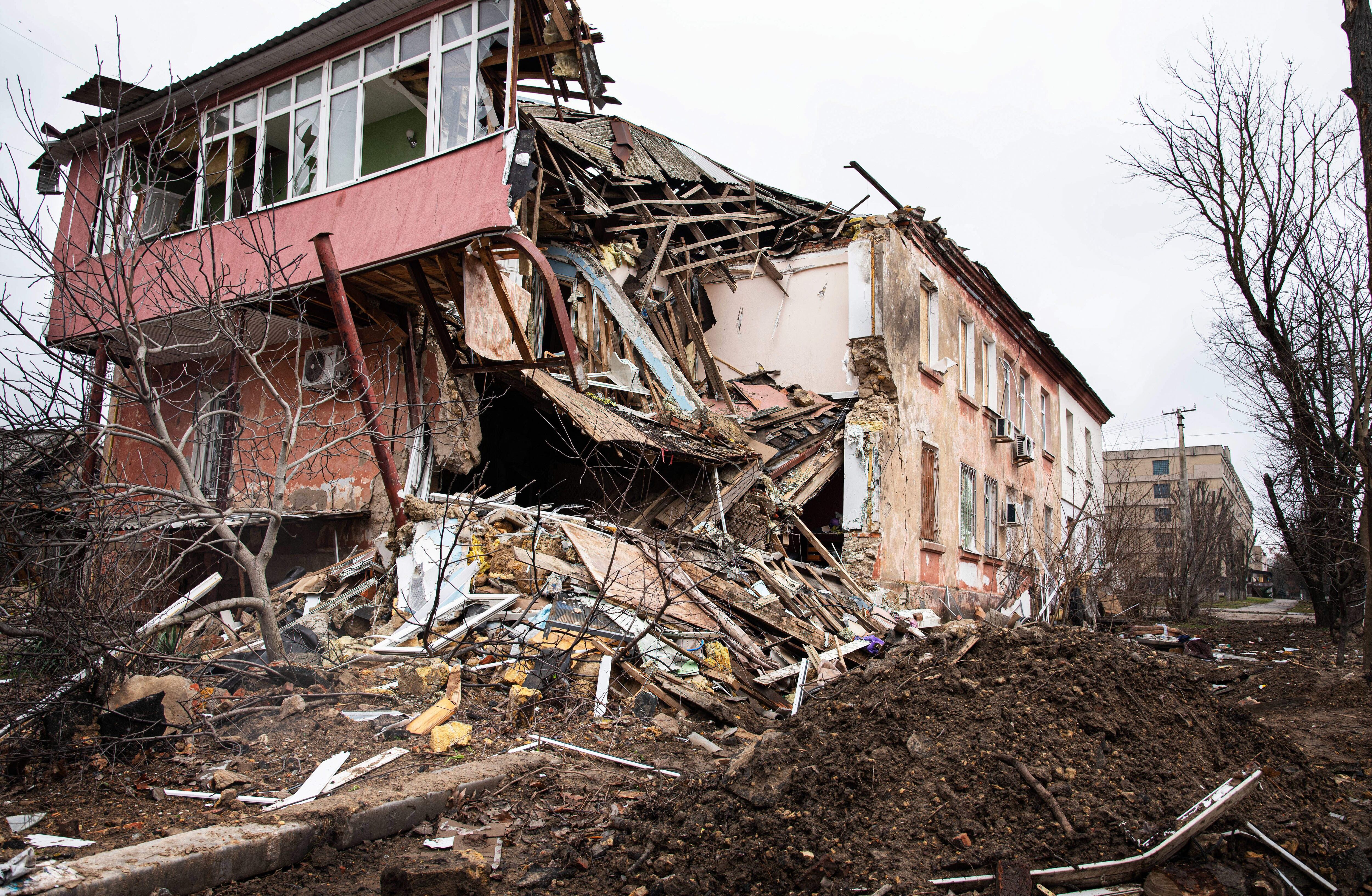 Casa en Kherson completamente destruida por una bomba rusa (Foto: EuropaPress)
