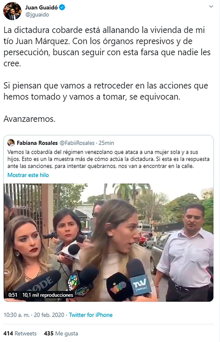 El mensaje de Guaidó en Twitter