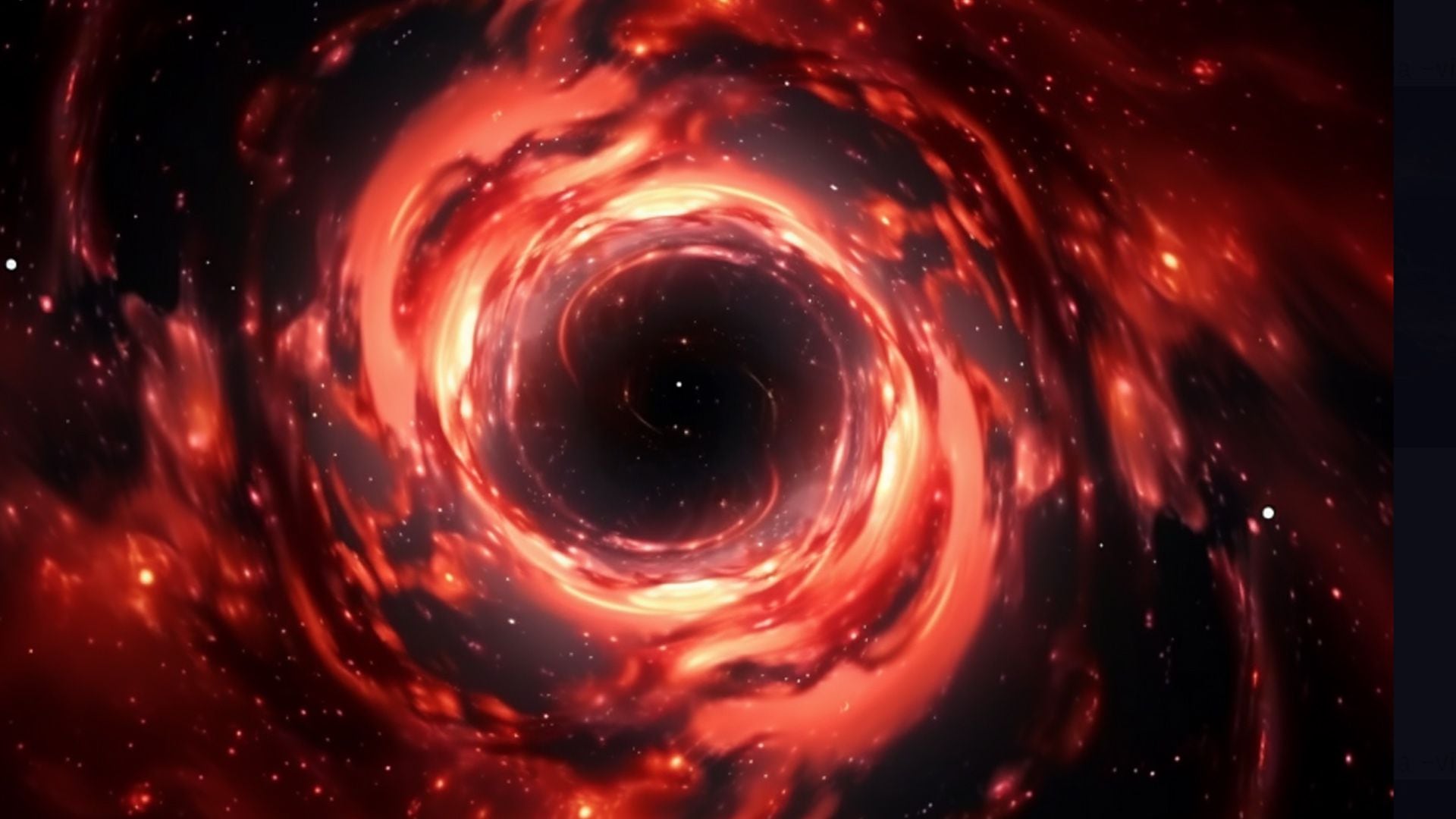 El agujero negro es definido por una región en el espacio que absorbe todo lo que lo rodea debido a su campo de gravedad. Foto: IA Infobae.