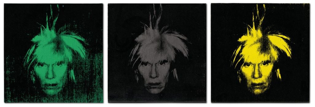 Tres autorretratos de Andy Warhol