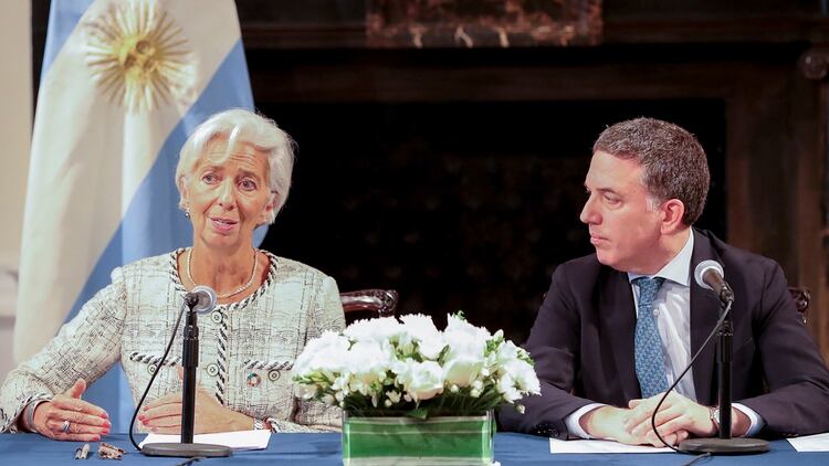 La directora Gerente del FMI Christine Lagarde y el ministro de Hacienda Nicolás Dujovne (NA)
