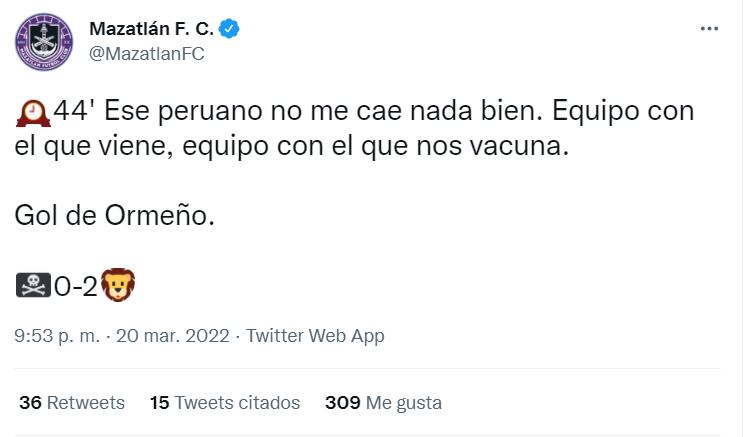 Mazatlan and the curious publication towards Santiago Ormeño