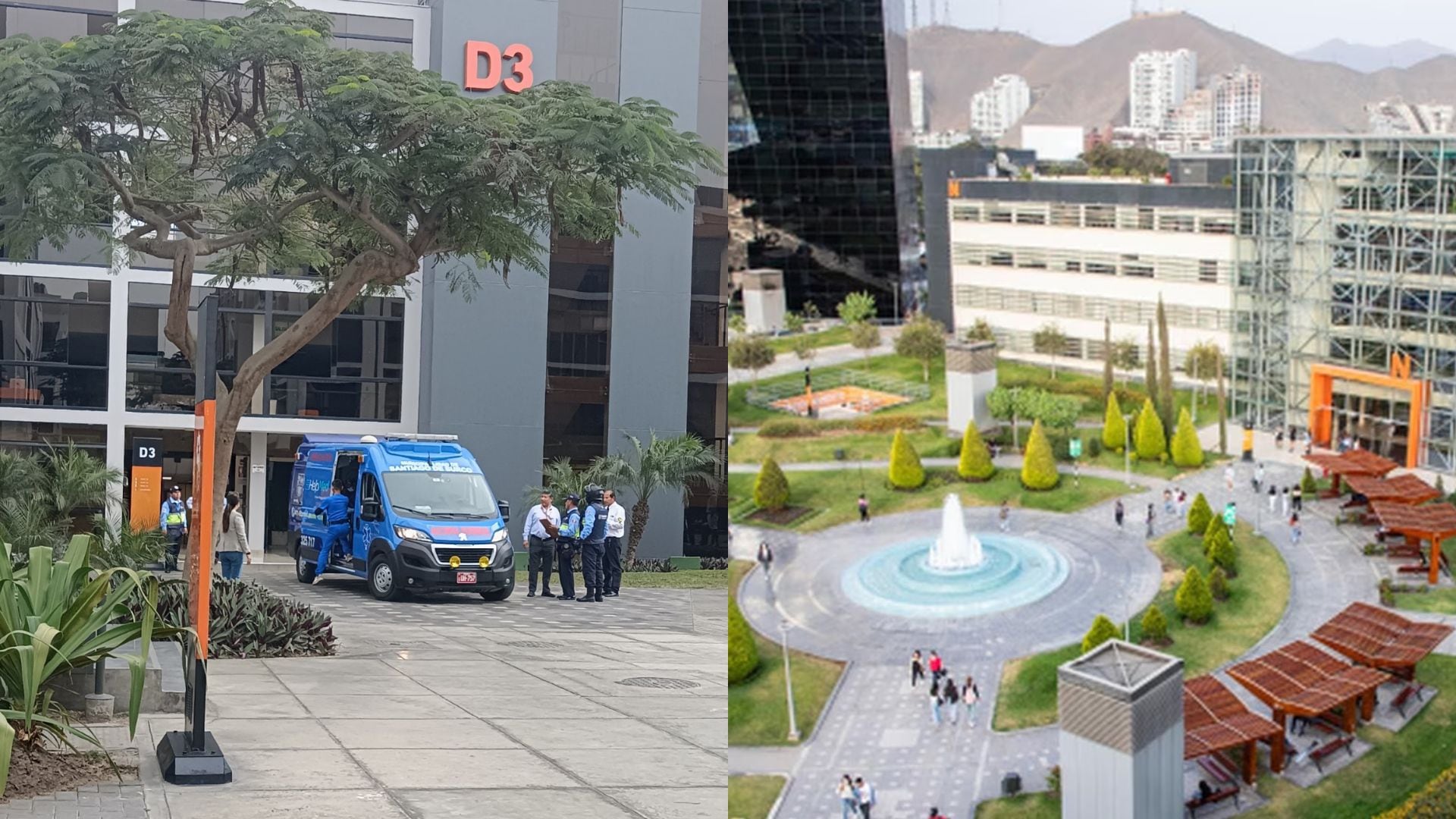 Accidente confuso en la Universidad de Lima. (Composición Infobae)