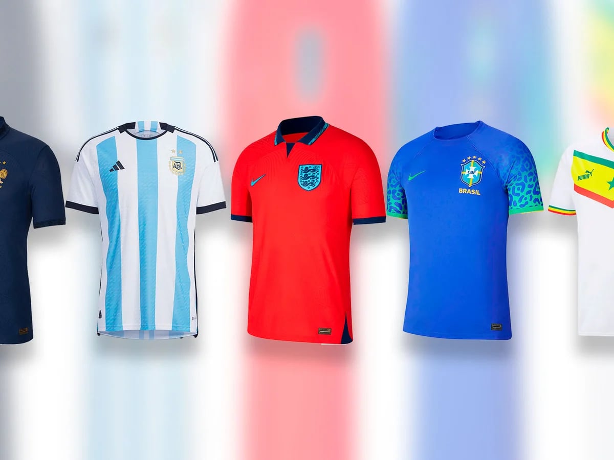 las camisetas titulares y suplentes las selecciones que jugarán el Mundial de Qatar 2022 - Infobae