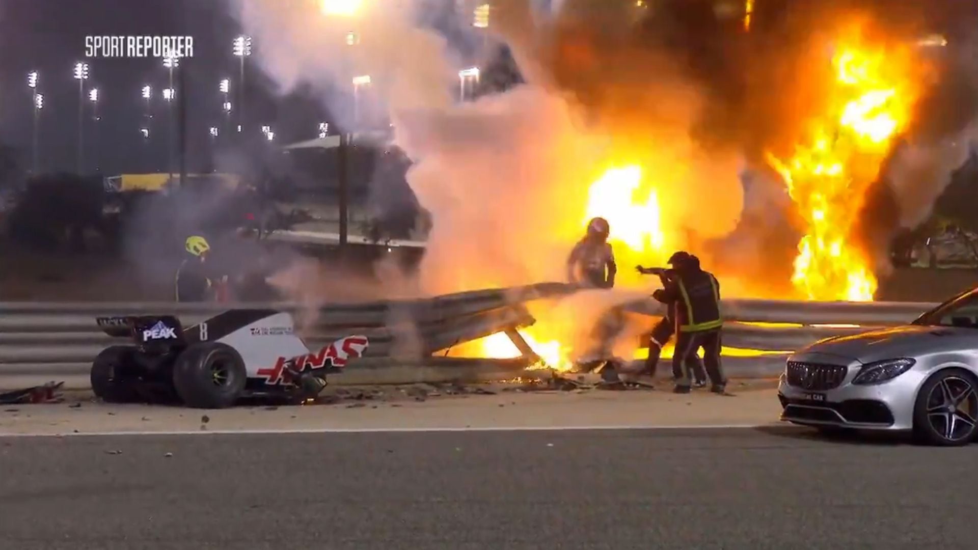 Recreación del accidente de Grosjean en Fórmula 1