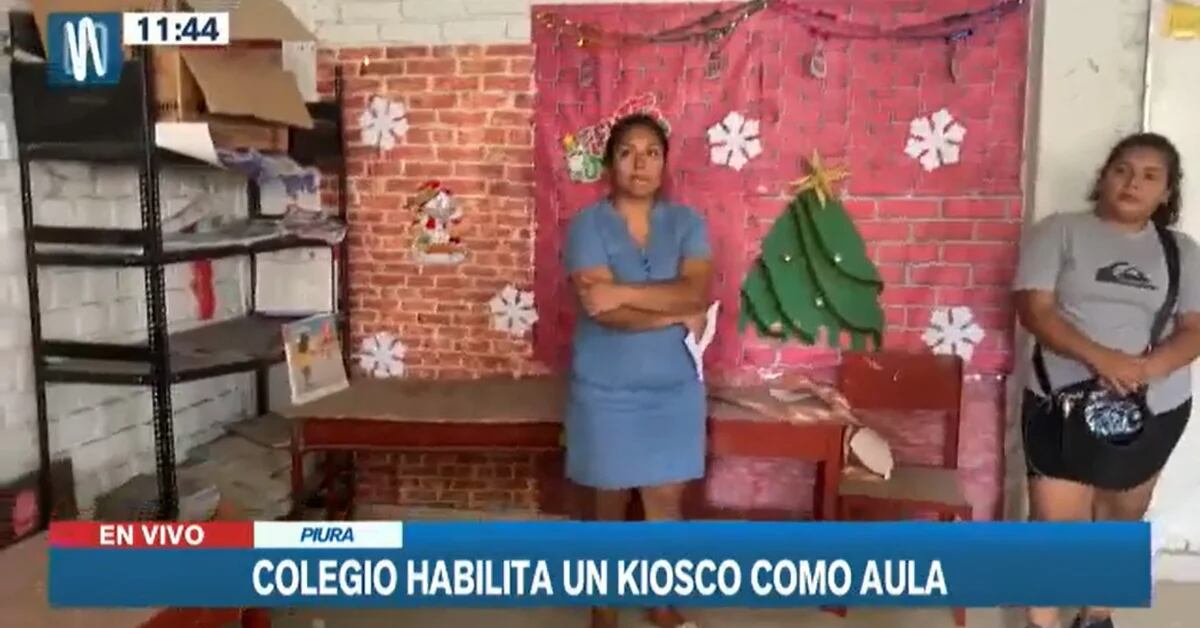 The Colegio de Piura activates a kiosk as a classroom and the director denounces that the infrastructure project is 15 years late