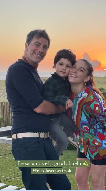 Juana con su papá Nicolás y su hijo Belisario (Instagram)