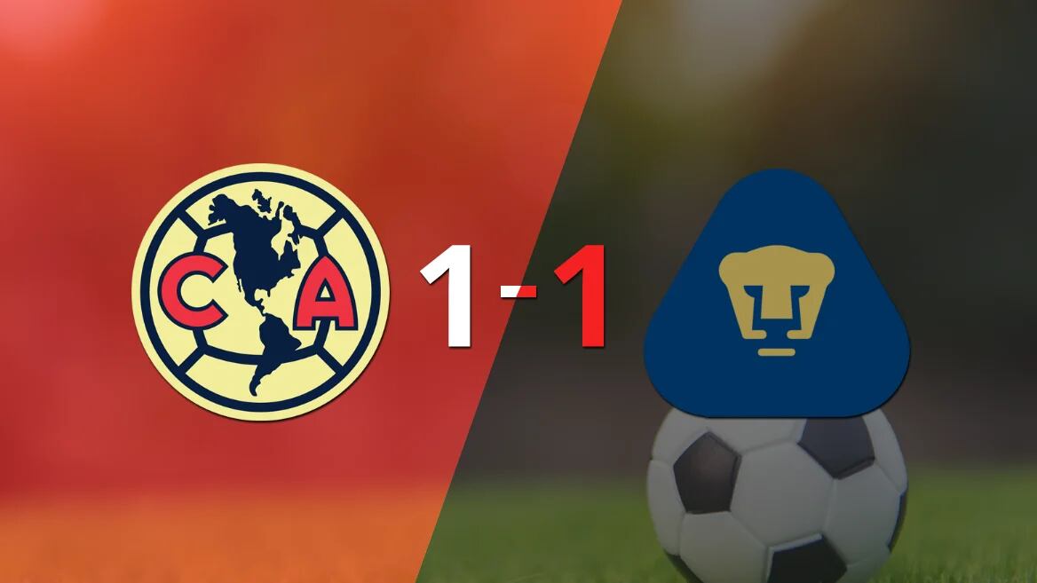 Club América y Pumas UNAM se reparten los puntos y empatan 1-1