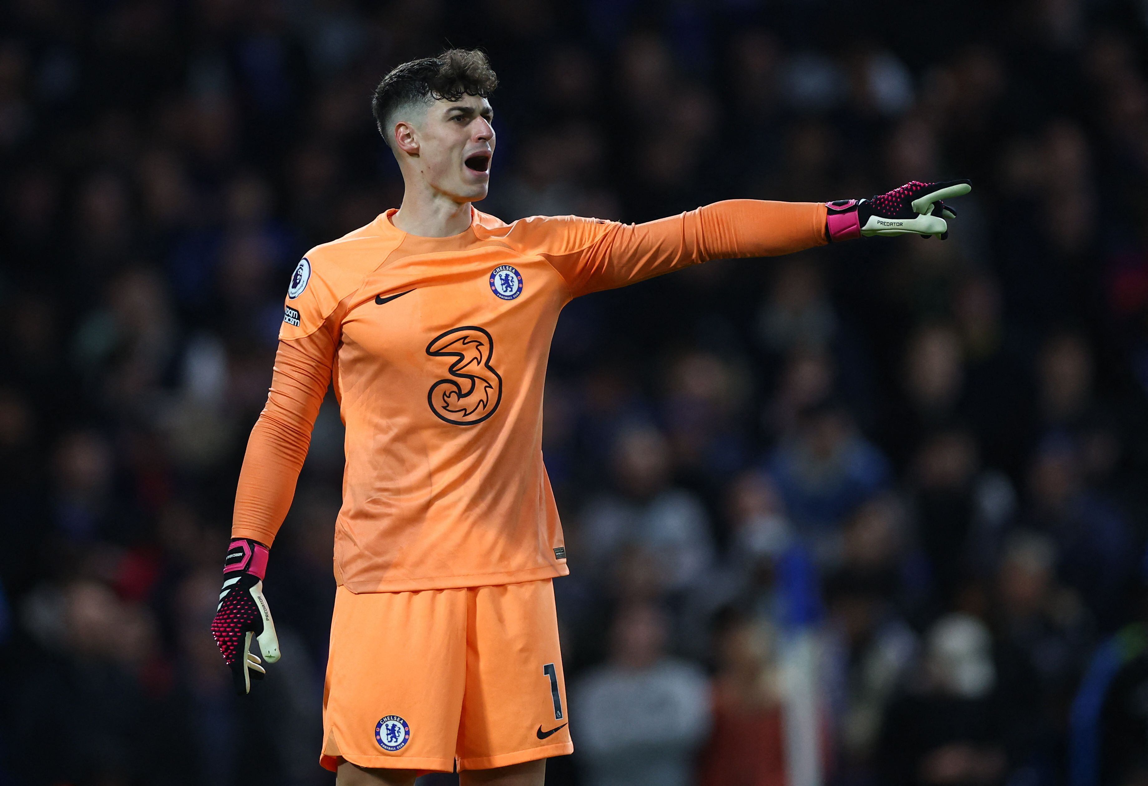 Kepa Arrizabalaga durante un partido con el Chelsea la temporada pasada.