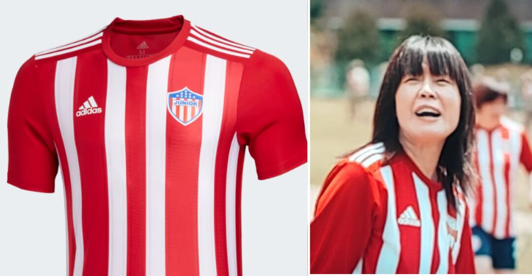 Una de las camisetas es similar a una que vistió el Junior de Barranquilla en 2022 - crédito Adidas, @LTiburona/X