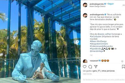 Andrea Legarreta está vacacionando en Miami y así lo presumió en redes sociales. FOTO: Instagram/@andrealegarreta