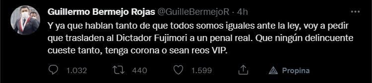 Tuit de Guillermo Bermejo.