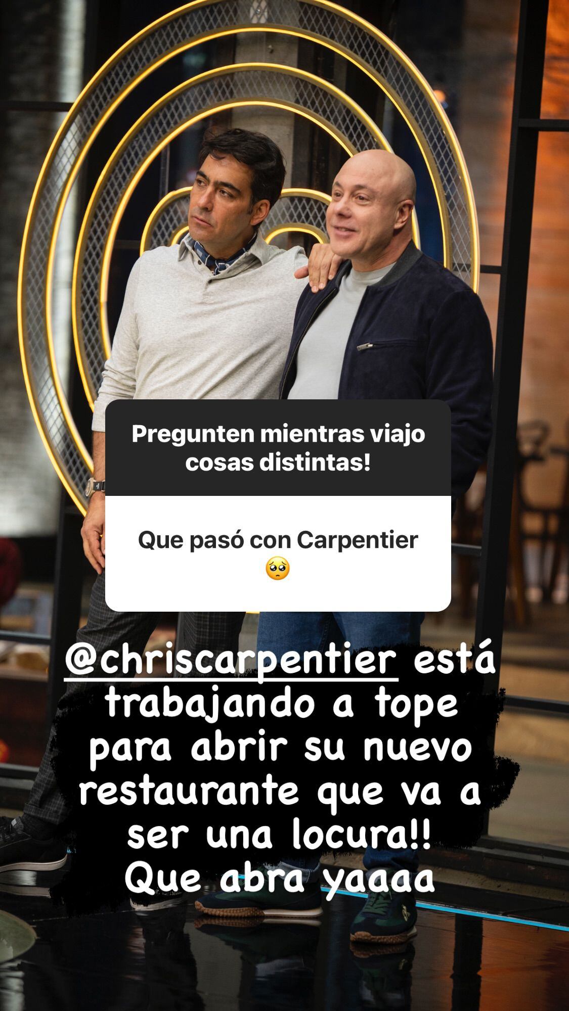 Esta es la verdadera razón por la que Chistopher Carpentier no estará en MasterChef Celebrity Colombia - crédito Jorge.Rausch /Instagram