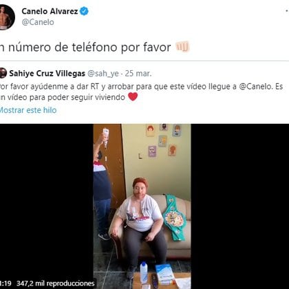 Así respondió el "Canelo" al llamado que le hizo la joven mujer (Foto: captura de pantalla Twitter/@Canelo)