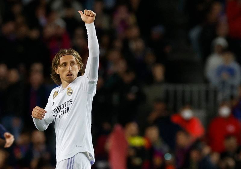 Luka Modric durante el partido de vuelta de Copa del Rey ante el BArça (REUTERS).