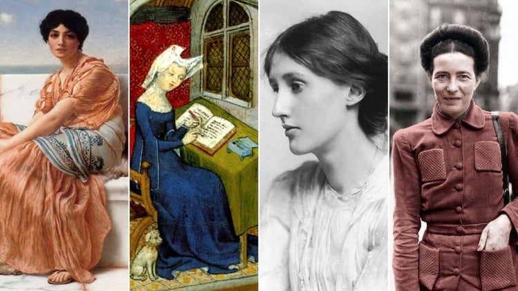 Safo, Christine de Pizan, Virginia Woolf y Simone de Beauvoir