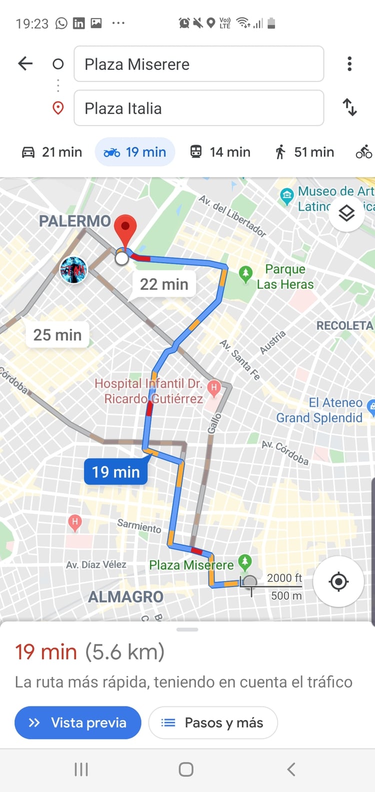 El ícono de la moto se verá en Google Maps