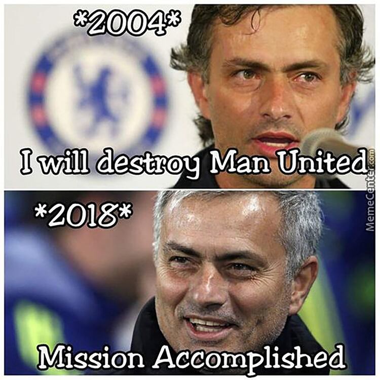 (Fuente) “En 2004 (como entrenador del Chelsea): ‘Voy a destruir al Manchester United’ – En 2018: ‘Misión cumplida’